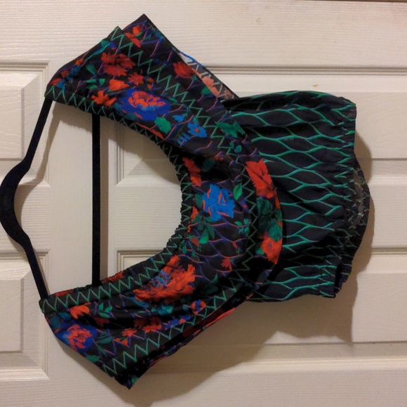 Kenzo x H&M Floral Print Blouse 34 US 2/4 Off-the-Shoulder Rare Style - Picture 4 of 5